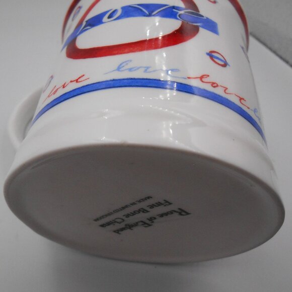 ROSE OF ENGLAND ORIGINAL DESIGN MUG COFFEE CUP FLAG LOVE HEART FINE BONE CHINA - Picture 9 of 9